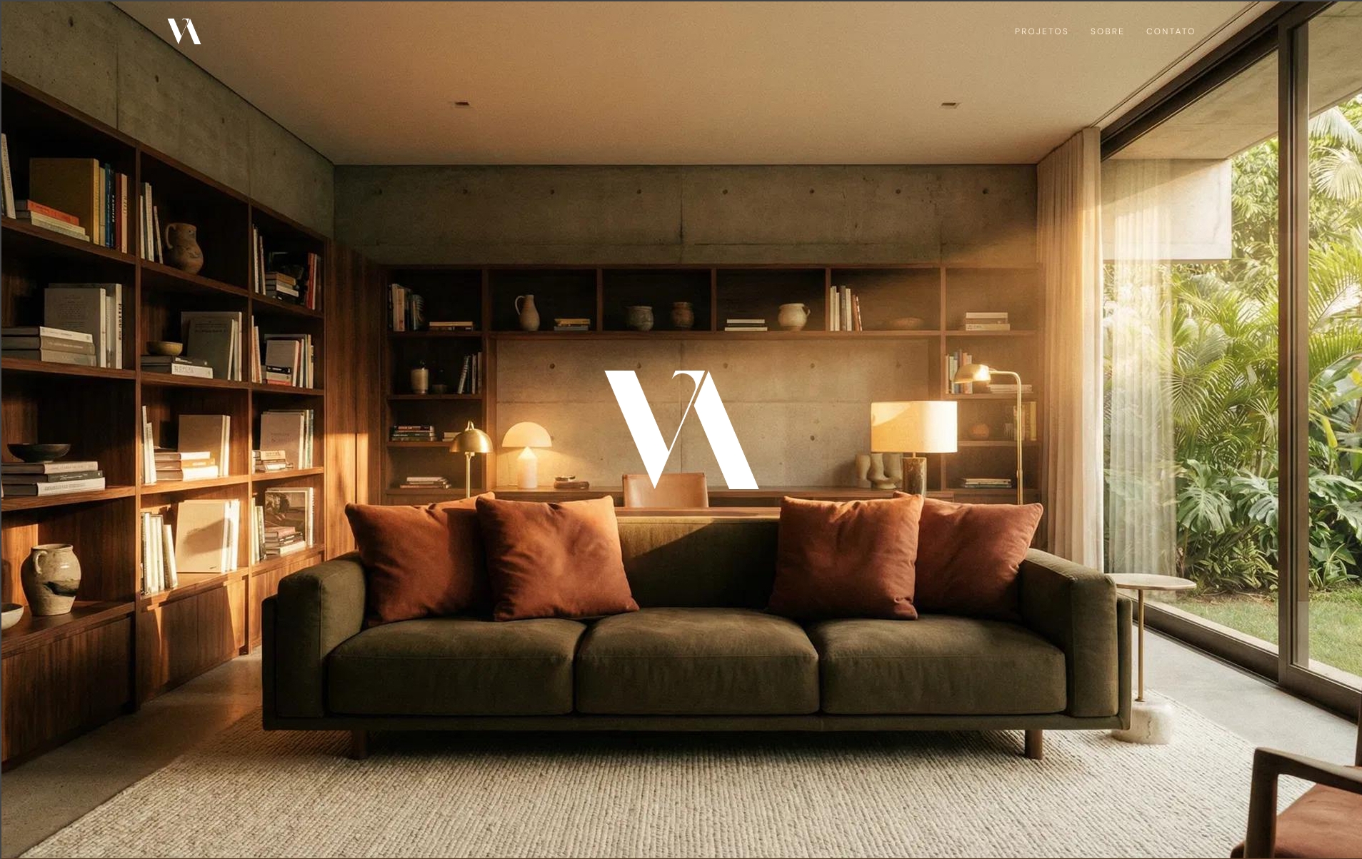 Foto da sessão inicial do site da Vibe arquitetura